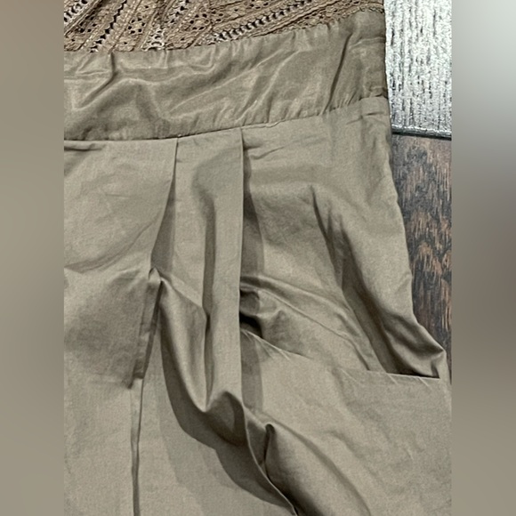 ANTHROPOLOGIE MOULINETTE SOEURS Size 2 Brown Gertie Lace Dress V Neck Pockets - Picture 5 of 8